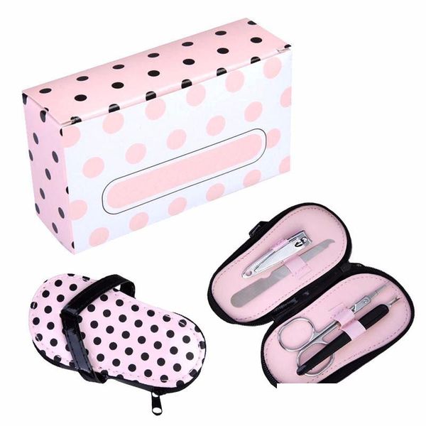 Nail Art Kits Creative Clipper Suits Zapatillas en forma de rosa Manicure Set Día de San Valentín Baby Shower Favor Gift Drop Delivery H Dhiex