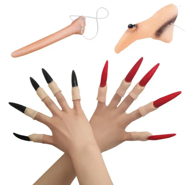 Kits d'art d'ongles amusant Halloween nez de sorcière facile à porter confortable beau travail faux pour la mascarade de cosplay