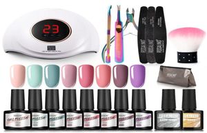 Nail Art Kits Gel Polish Kit Professional Set Acryl met 36W LED UV -lamp voor manicure -gereedschappen en benodigdheden Base Top Suits7401287