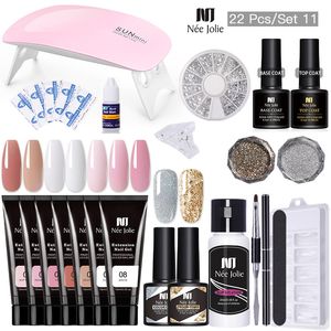 Nail Art Kits Gel Set 6W Led Lamp Fl Manicure Snelle Uitbreidingskit Building Polygels Voor Nagels Tool Kitnail Drop Delivery Gezondheid Beaut