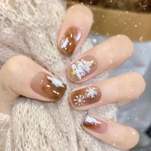 Nail Art Kits Meisjes dragen Kerstceder Korte stijl Hoogwaardig eenvoudig manicurecadeau