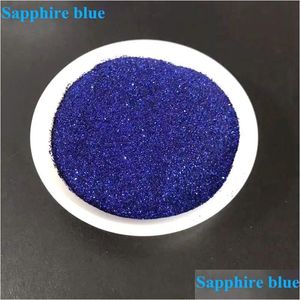 Kits d'art nail glitter série normale sapphir sapphir bleu couleur poudre poussière flash matériau cosmétique bricolage décoration 500g / sac de gouttes de sac otddh