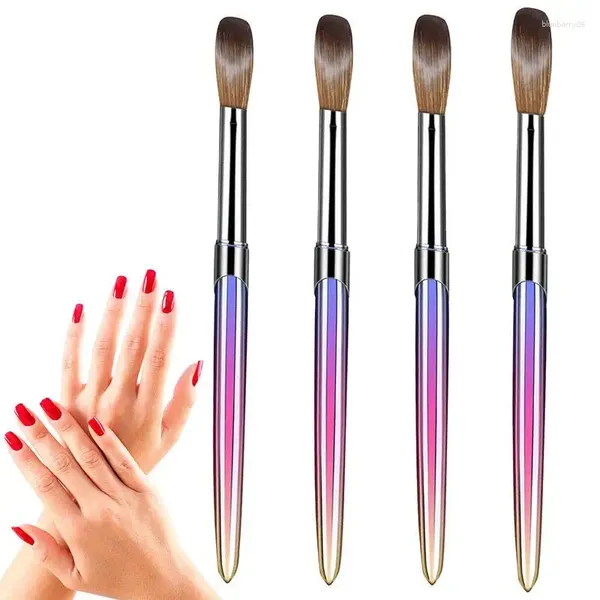 Kits de arte de uñas Gradiente Ombre Brushes Set 4pcs Mango de metal Acrílico Pincel Aplicación Extensión Tallado