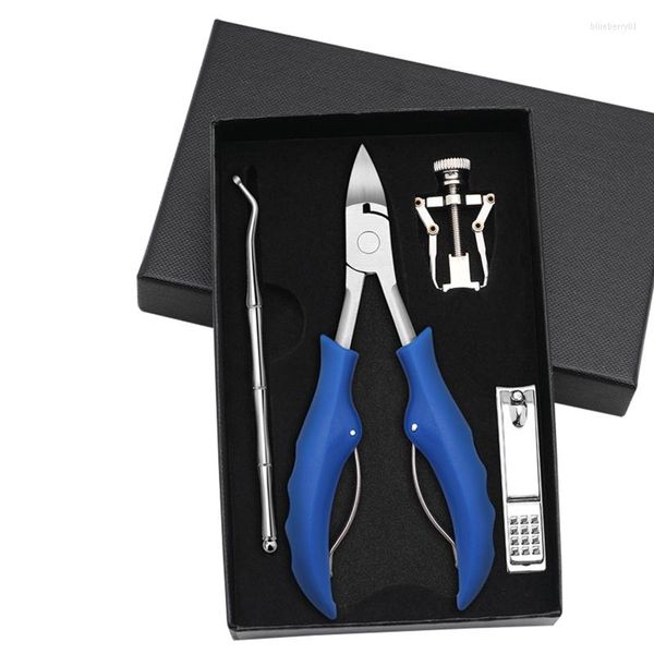 Kits d'art d'ongle Kit d'outils pour ongles incarnés (4PCS) Ensemble de coupe-orteils Pro pour manucure pédicure en acier inoxydable épais