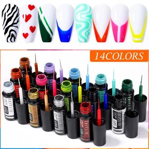 Kits d'art d'ongle LILYCUTE 14 10 couleurs 5ml ligne Kit de gel de vernis conception pour UV LED ongles dessin peinture à la main vernis Liner 230927