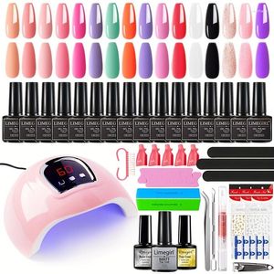 Kits d'art d'ongle Lilycute 8ml Kit de vernis à gel Glitter Semi-Permanent Hybride UV LED pour les débutants