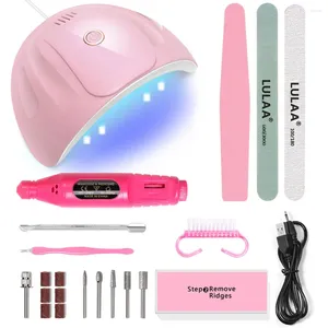 Kits de nail art Linmanda Manucure Ensemble avec 54W Drying Lamp Professional Drill Machine 3pcs Kit de clipper à bande de frottement