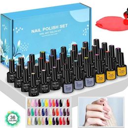 Kits d'art nail lnwpyh 28 / 42pcs gel ongle kit polonais UV Gel LED Varnishes