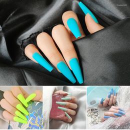Kits d'art d'ongles Presse longue sur les ongles Forme de cercueil Ballerine Brillant Faux Ongle DIY Pour Femmes Filles SK88