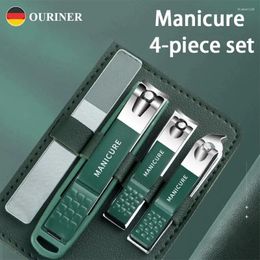 Kits de nail art kit de manucure 4pcs Clippers Full Set Home Clipper Clipper Diagonal Knife Tool Nano Fichier