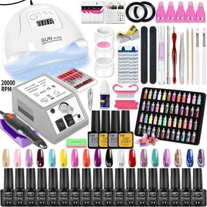 Kits de nail art ensemble de manucure kit en acrylique avec lampe à ongles à LED Semi permanent Vernis en acrylique Kit de gel