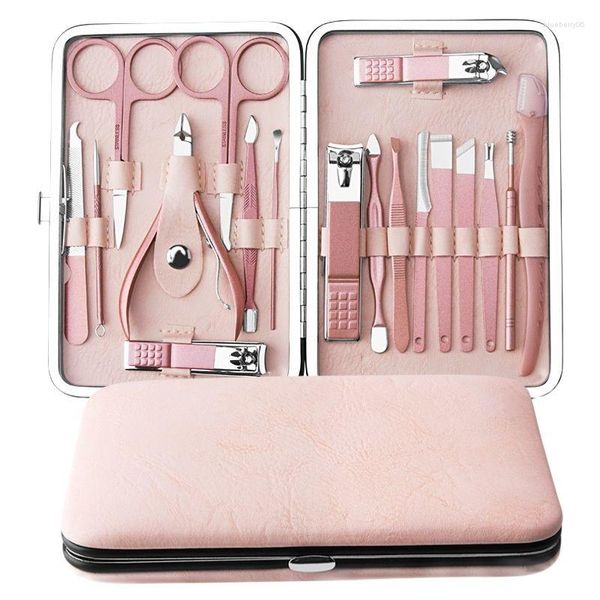 Kits d'art d'ongle ensemble de manucure professionnel en acier inoxydable Clipper Kit pied main ongles outil de soin multifonction Portable accessoire de maquillage