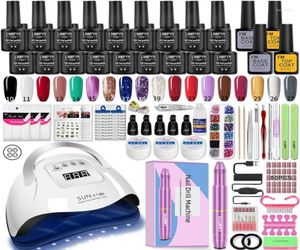 Nail Art Kits Manicure Set With UV LED Lamp Dryer Extension Gel Kit Semi Permanent Varnish Portable Electric Drill Tools77842892959894