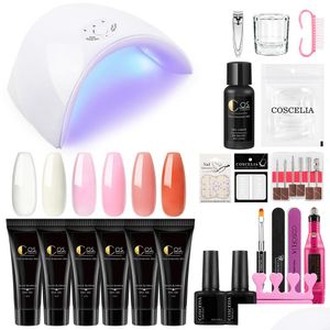 Nail Art Kits Nails Kit 15 ml UV -gel Franse manicuretips Bouwen uitbreiden Crystal Jelly Gum Poly Set voor gereedschap Drop Delivery Health Be Dhmcx