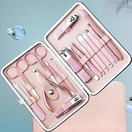 Nail Art Kits Pink Pedicure Manicure Tool Set Clippers Kit Tools voor meisjes Acne Naaldbestand Trimmer Wenkbrauwschaar