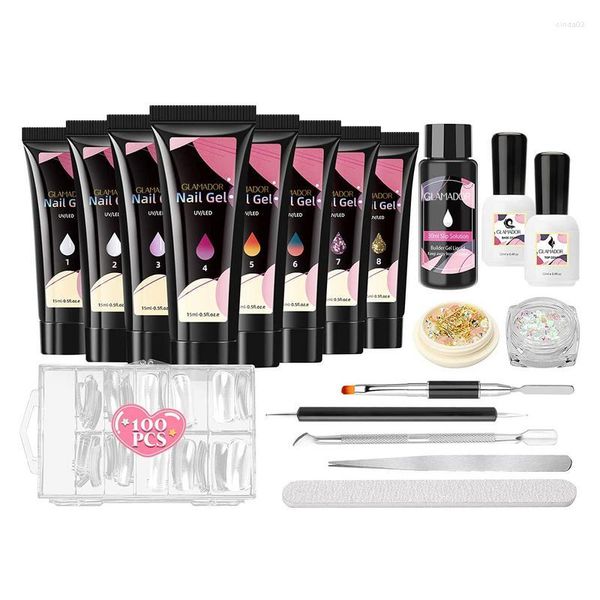 Kits d'art d'ongle ensemble de Gel d'extension Poly Kit de manucure bâtiment d'extension rapide pour les débutants professionnels