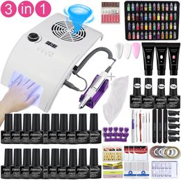 Nail Art Kits Private Salon 3in1 Manicure Machine Set omvatten elektrische boorlamp Dust collector Poolse gereedschapskit 230815