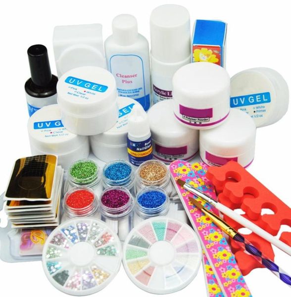 Kits de arte de uñas Pro Kit de acrílico Manicura Pedicura Herramientas Set UV Gel Powder2348105