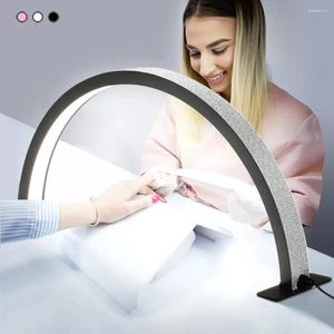 Kits d'art d'ongle professionnel personnalisé 55cm 75cm lampe de table clignotant demi-lune diamant salon de beauté éclairage anneau arc LED