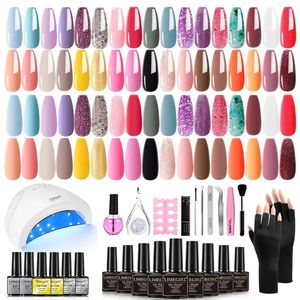 Nail Art Kits Professional Manicure Kit Acrylic UV LED Lamp Dryer Semi Permanent Varnish Gel Polish Base Coat 230927