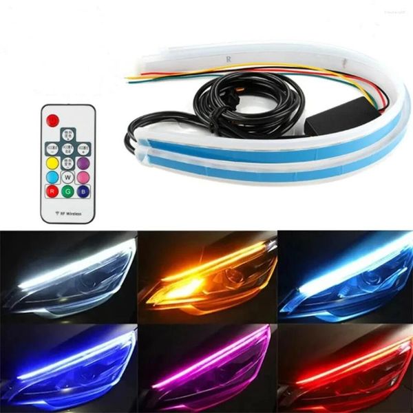 Kits de arte de uñas RGB 60 cm LED DRL Light Fehray Feel Strip Signación de giro Control remoto 2 PCS