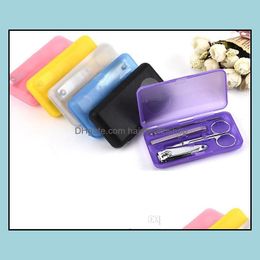 Nail Art Kits Salon Health Beauty 4 stcs/set roestvrij staal nagels klipper kit manicure pedicure set trimmers schaar dvy