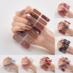 Kits d'art d'ongles autocollants pour ongles en gel semi-durci, autocollant de couleur unie à la mode, lampe UV, décalcomanies nécessaires, décoration LED, manucure G I8K6