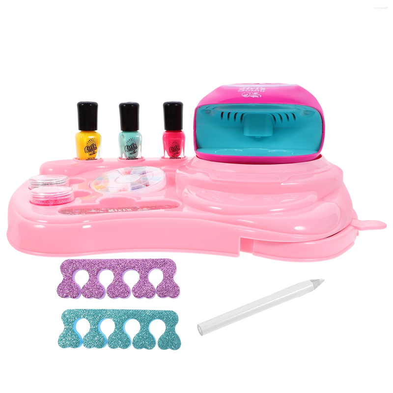 Nagelkonstsatser Set Toy Girl Polish Kit File For Children Nails barn plast roligt