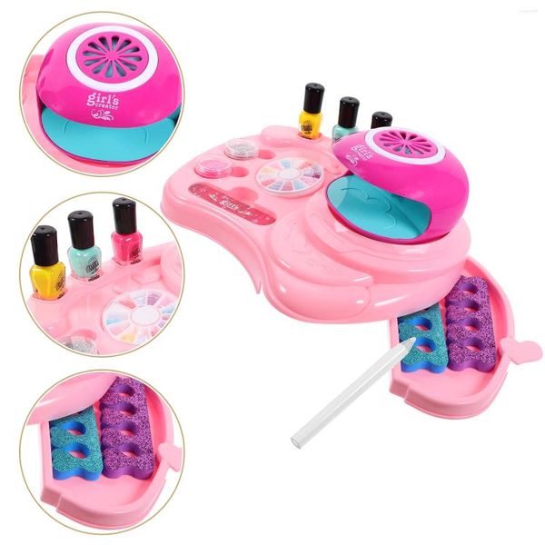 Kits de arte de uñas conjunto kit de maquillaje para niños de juguete para niñas bricolaje de plástico para niños secos juguetes niñas