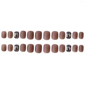 Nail Art Kits Korte afgewerkte manicure verwijderbare plaat Fored Coffee Champagne kleur