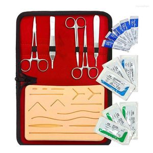 Kits d'art d'ongles, Kit de formation à la Suture, coussin de pratique pour l'utilisation de la peau, ensemble de ciseaux et d'aiguilles de chirurgien, modèle de Silicone Trai Q8k1