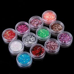 Nail Art Paillette nagels glitter nageldecoratie groothandel manicure pailletten 12 kleur diamant pailletten klein zeshoekige kaviaar vaste perzik hart pruim paarden oog