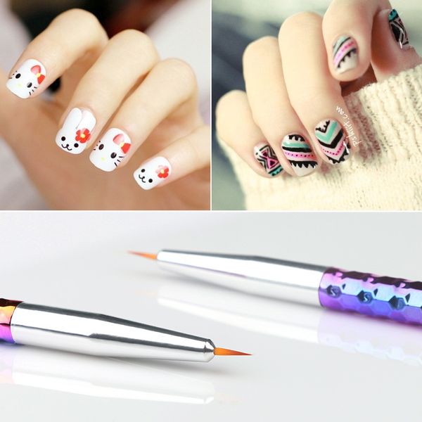 Stylo peint pour Nail Art, poisson rouge dégradé, stylo à pois, ligne de traction, stylo de ligne de traction peint, fournitures d'art des ongles