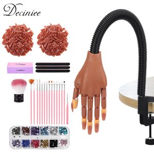 Nagelkunst oefenapparatuur met 100-delige kunstnagels Verstelbare flexibele manicuretraining Prothetische hand Nagelkunst Valse handset 240321