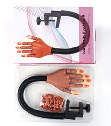 Nail Art Practice Equipment met 100 pcs valse nagels verstelbare flexibele manicure training prothetische hand nail art valse hand7918548