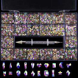 Nail Art Rhinestones Decorations Kit 3d Luxury Crystal Charms Diamond de diy Joya Gema Gemas Accesorios Stones 240426