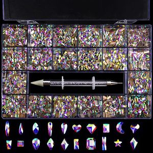 Nail Art Rhinestones Decorations Kit 3D Luxury Crystal Charms Diamond Diy Alloy Sieraden Gem onderdelen Accessoires Stenen 240509
