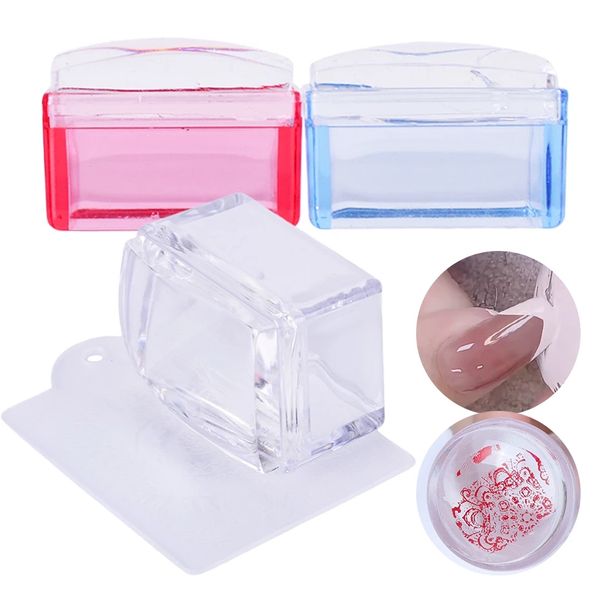 Nail Art Stamping Stamper Scrocut Définir des modèles Soft Silicone Jelly Modèle Smely Modèle de pochoir Kit de manucure pour French Nails Extreme