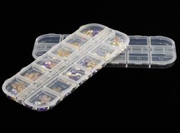 Nail Art Storage Box 12 Grids Compartiment Plastic pailletten Organisator Sieraden Mini Diamant Lege Boxes New3608455