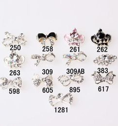 Nail Art Supplies 50pcslot Big Size Tips Nail Tips Blanc Jewelry Art Decoration 3D Nail Bows Decoration Metal7029712