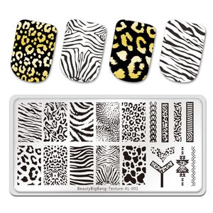 Nail Art Templates BeautyBigBang Stamping Plates Tiger Zebra Leopard Print Animal Image Stainless Steel Stencil Template Texture XL001 221201