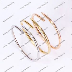 Pulsera de uñas Brazalete de joyería de diseño de lujo clásico de moda diamante oro plata acero inoxidable brazalete nudo pulseras para mujeres mujer hombre hombre compromiso de boda