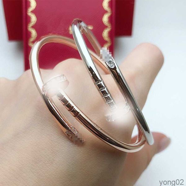 Bracelet à ongles femmes amoureux manchette en acier inoxydable luxe Designer Couple ongles ouverts bracelet charme bijoux de mode cadeaux pour femmennjj