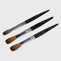 Brosses à ongles 100 Brosse en acrylique Kolinsky pur Clourté Black Wood Pandée Liquide Poudre pour les outils de manucure Taille 14 16 230515 DROP DELI DH3WC