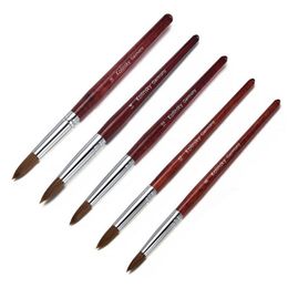 Nagelborstels 1 stks Sable Haarborstel Acryl Schilderen Gemakkelijk te Outline Manicure Powder Wood Handle Professional Art Tools