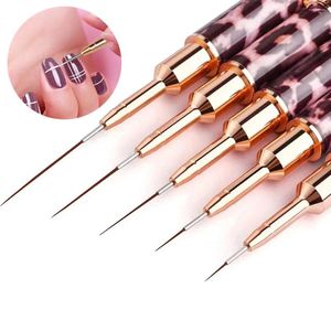 Nagelborstels 6 Mm-25 Mm Luipaard Dubbele Hoofd Art Liner Brush Diy Franse Strepen Tekening Schilderen Pen gel Polish Manicure Gereedschap