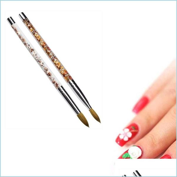 Pinceles para uñas Acrílico Nail Brush Nails Art Mink Glitter Handle Gel Builder Manicure Brushes Diy Ding Tool Drop Delivery 2022 Health B Dhsq0