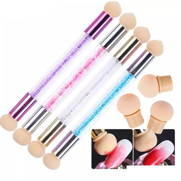 Brosses à ongles Gradient Art Éponges Designs Gel Polonais Glitter Poudre Peinture Ding Acrylique Manucure Outil 100 Set Drop Livraison Santé B Dhgh4