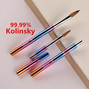 Brosses à ongles Rainbow Metal Kolinsky Sable Acrylique Brosse UV Gel Sculpture Stylo Liquide Poudre DIY Dessin Art 230909