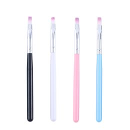 Pinceles para uñas UV Poly Gel Nail Brush, pluma de pintura de cabeza plana para uñas acrílicas, UV Acrylic Nail Art Brush para Salon Home DIY